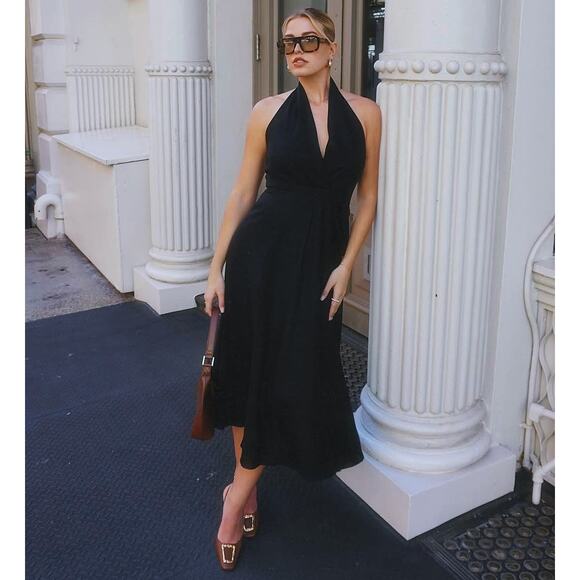 Zara Navy Halter Maxi Dress - Picture 9 of 16